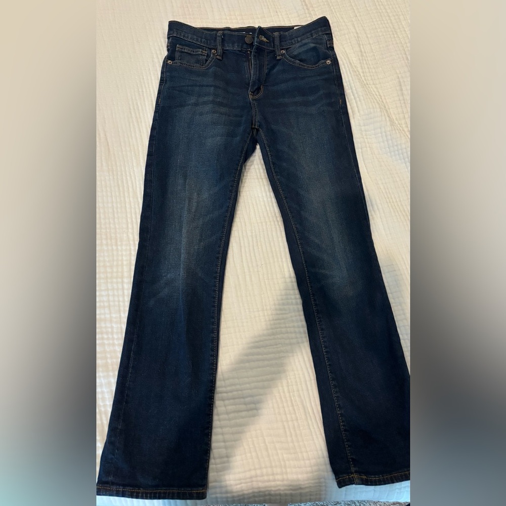 Old Navy Dark Blue Straight Leg Stretch Jeans Sz 12